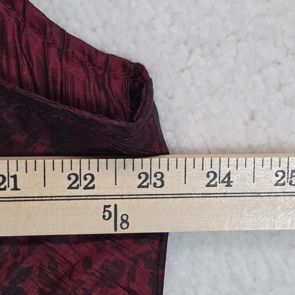 Coldwater Creek Women Quilted Zip Vest Burgundy Patterned Large 14 16 - Picture 9 of 11